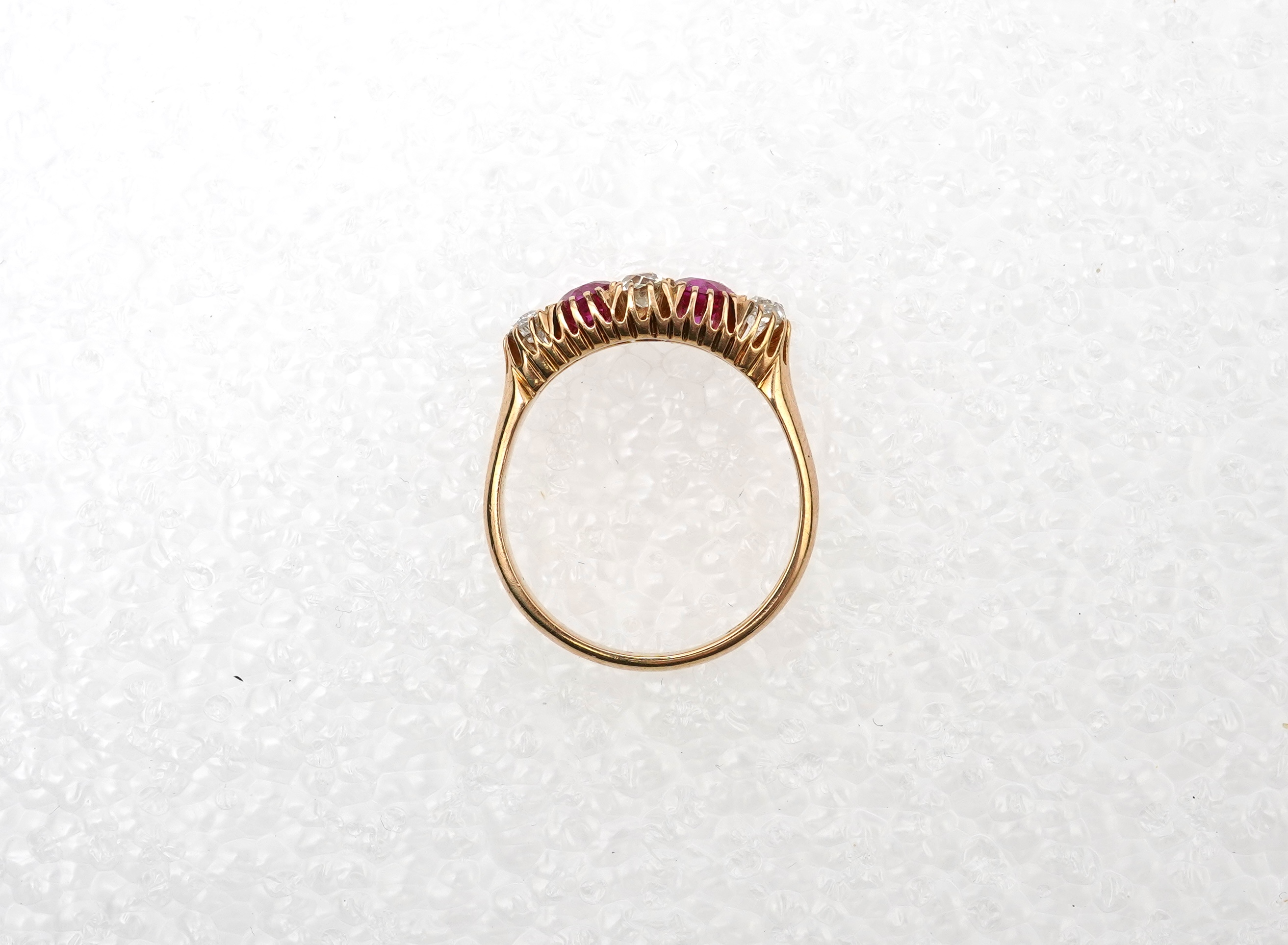 A synthetic ruby and diamond ring, early 20th century